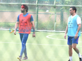 Ranbir Kapoor and Armaan Jain snapped during a football match