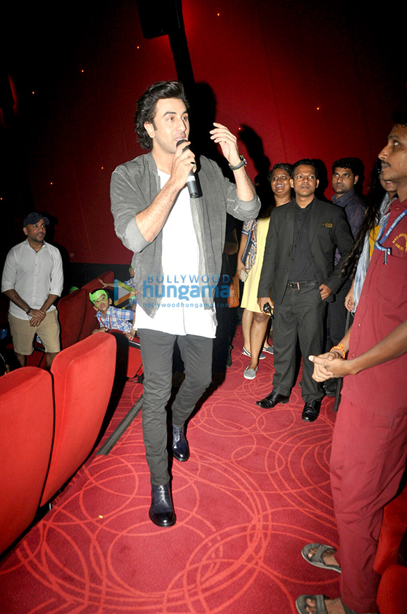 Ranbir Kapoor interacts with kids at a special screening of Jagga Jasoos Ranbir Kapoor interacts with kids at a special screening of Jagga Jasoos