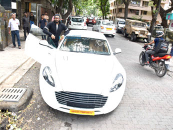 Ranveer Singh poses with his birthday present, Aston Martin