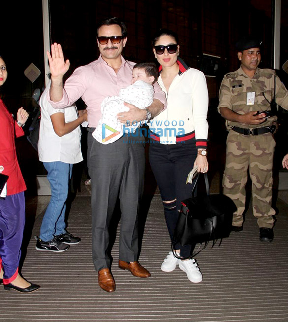 saif ali khan and kareena kapoor khan pose with taimur as they depart for switzerland 3