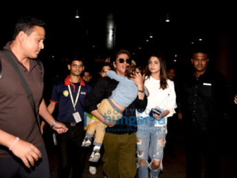 Shah Rukh Khan and Anushka Sharma arrive back from Dubai JHMS promotions