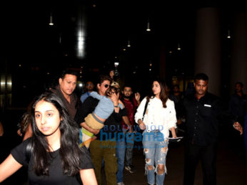Shah Rukh Khan and Anushka Sharma arrive back from Dubai JHMS promotions