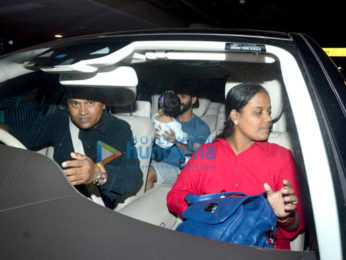 Shahid Kapoor drops in to pick up wife Mira Rajput and baby Misha at Mumbai's T2 airport
