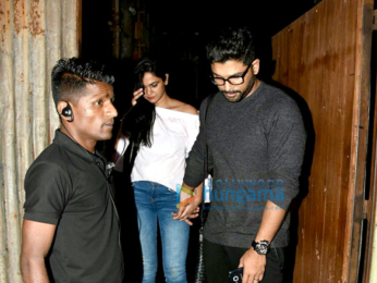 South Superstar Allu Arjun snapped with his wife post dinner at Social in Khar