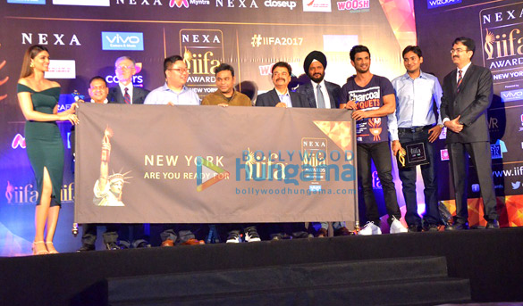 Sushant Singh Rajput, Kriti Sanon and A.R. Rahman at ‘IIFA Awards’ media meet in Delhi Sushant Singh Rajput, Kriti Sanon and A.R. Rahman at ‘IIFA Awards’ media meet in Delhi
