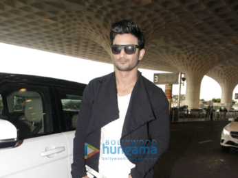 Sushant Singh Rajput and Kriti Sanon snapped at the airport leaving to attend the IIFA awards in New York