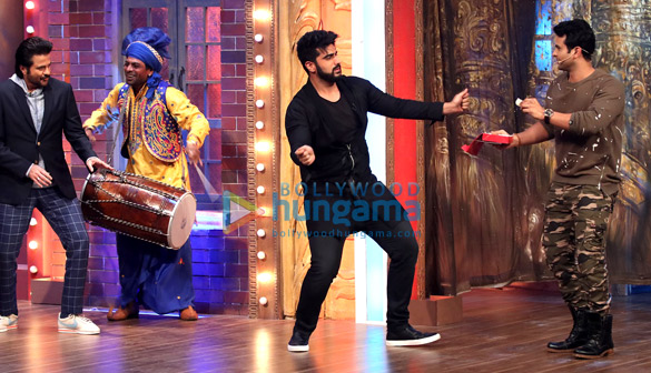 team of mubarakan promotes their film on the drama company 11