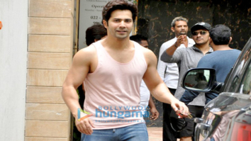 The Gen-next superstar Varun Dhawan snapped while working out at the gym