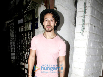 Tiger Shroff, Disha Patani and Nidhhi Agerwal at the launch of Mane Maniac Salon