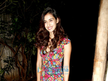 Tiger Shroff, Disha Patani and Nidhhi Agerwal at the launch of Mane Maniac Salon