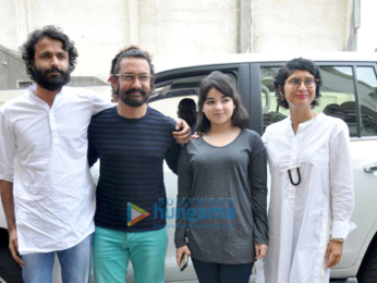 Aamir Khan, Kiran Rao & Zaira Wasim at the first look launch of 'Secret Superstar'
