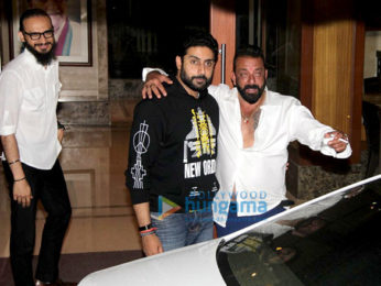 Abhishek Bachchan snapped at Sanjay Dutt's birthday bash