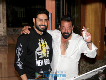 Abhishek Bachchan snapped at Sanjay Dutt's birthday bash