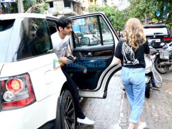 Ahan Shetty snapped with friends in Bandra