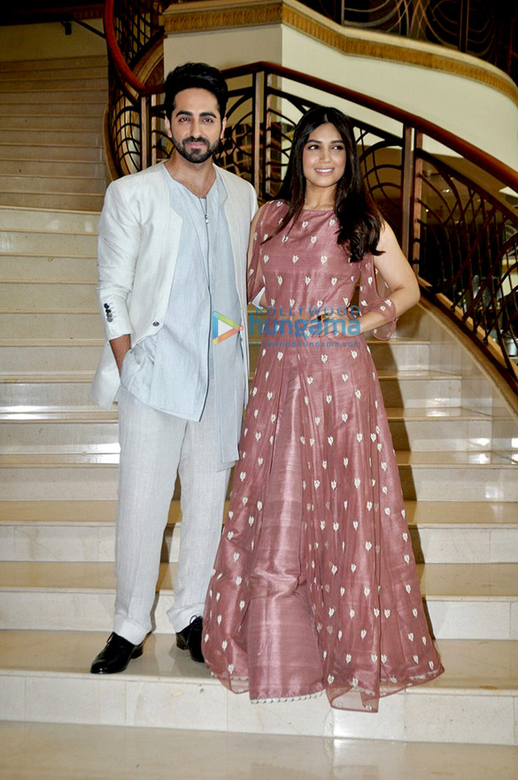 ayushmann khurrana and bhumi pednekar launch the first look launch of the film shubh mangal saavdhan 3
