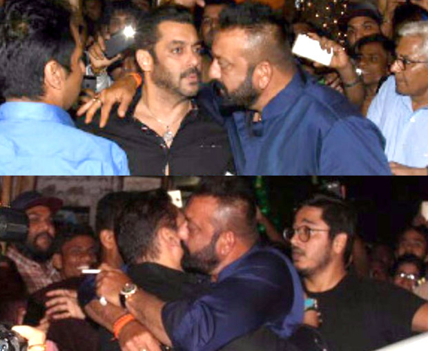 BHAI MEETS BABA Salman Khan and Sanjay Dutt hug it out during Ganpati celebrations at Ambani residence (3)