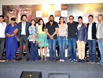 Sanjay Dutt, Ranbir Kapoor, Rajkumar Hirani at the trailer launch of 'Bhoomi'
