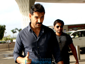 John Abraham & Priya Runchal snapped at the airport