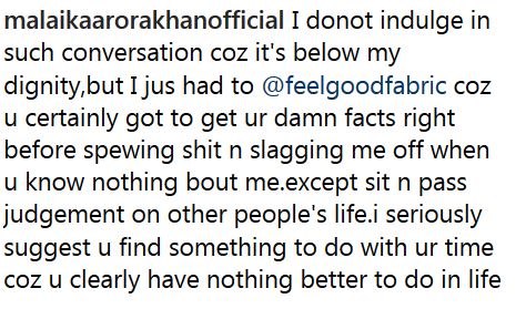Malaika Arora's perfect clap back at a troll who called her a 'shit woman' 2