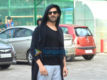 Ranbir Kapoor and Kartik Aaryan snapped at football practice