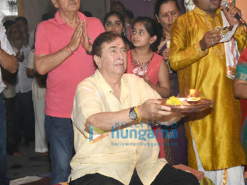Randhir Kapoor, Krishna Raj Kapoor welcome Ganesha at R K Studio