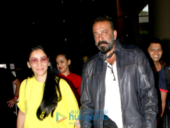 Sanjay Dutt and wife Manyata Dutt snapped at the Mumbai airport