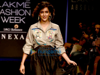 Sanya Malhotra walks the ramp for The Miraki Project at Lakme Fashion Week 2017