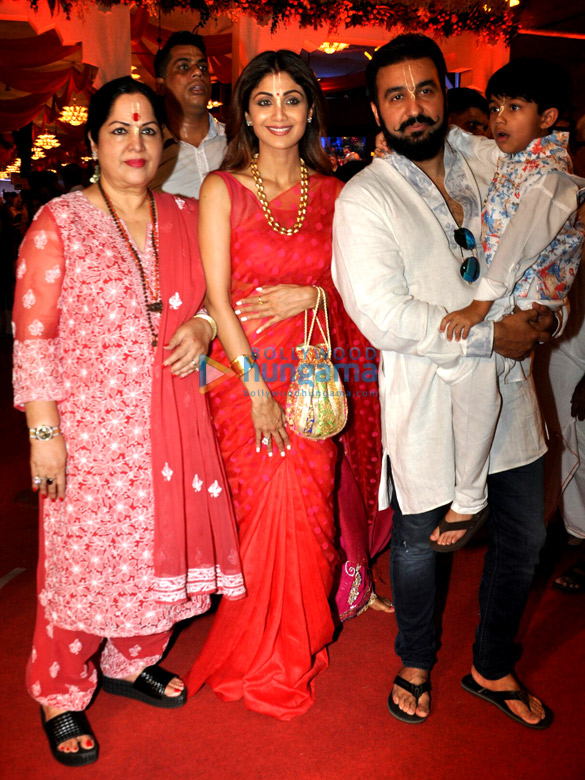 Shilpa Shetty and family snapped at ISCKON Janmashtami celebrations