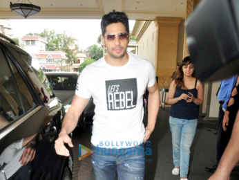 Sidharth Malhotra and Jacqueline Fernandez snapped at the promotions of 'A Gentleman'