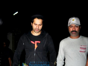 Varun Dhawan and Natasha Dalal snapped post 'Annabelle: Creation' screening