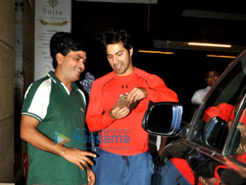 Varun Dhawan snapped post his gym session