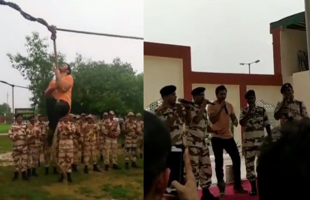 WOW! Varun Dhawan does rope climbing, sings with soldiers