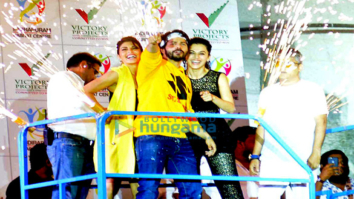 Varun Dhawan, Jacqueline Fernandez and Taapsee Pannu promote Judwaa 2 at the Habitat centre in Ghaziabad