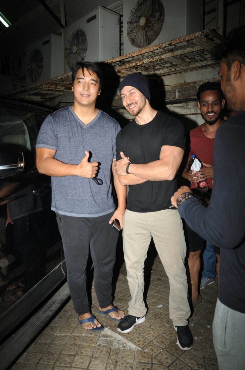 Tiger Shroff and Rinzing Denzongpa snapped post a movie screening at PVR