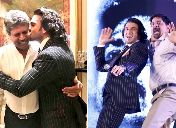 Check out Ranveer Singh’s gives a sweet kiss to Kapil Dev; dances with Srikkanth at '83 launch001