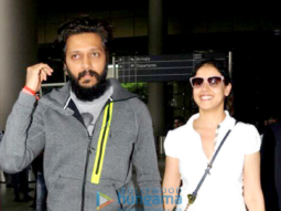 Genelia D’Souza arrives at the airport to receive her hubby Riteish Deshmukh as he returns from NY
