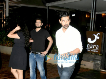 John Abraham and wife Priya Runchal snapped post dinner with Rohit Dhawan at Yautcha in Bandra