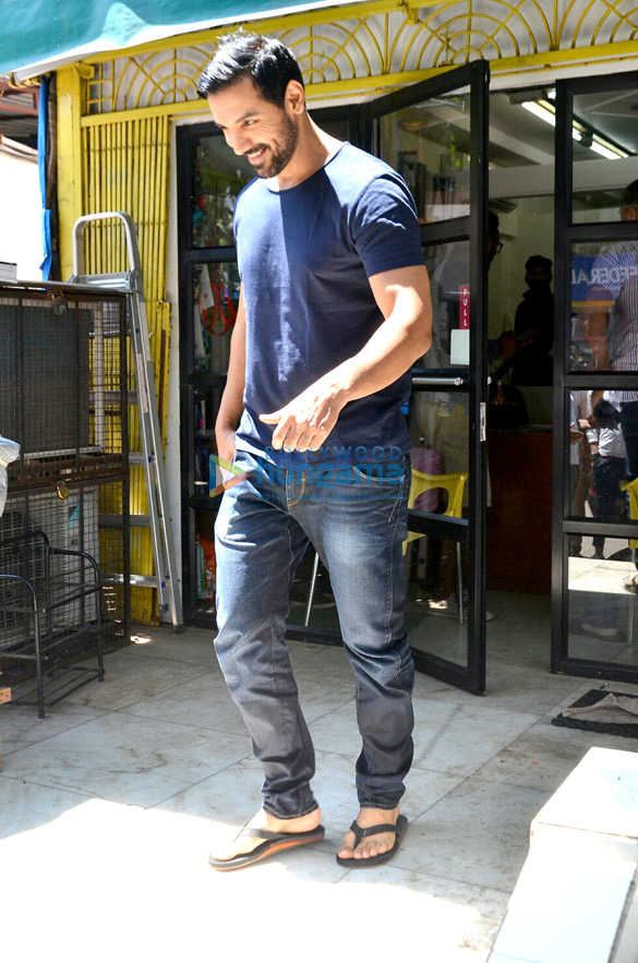 john abraham snapped with his dog post visiting a veterinary clinic in bandra 1
