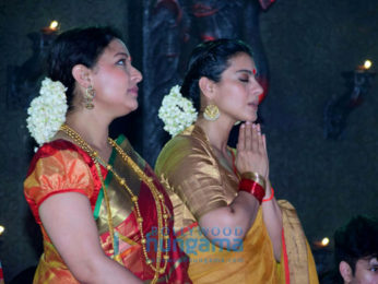 Kajol, Tanishaa Mukerji, Tanuja at North Bombay Sarbojanin Durga Puja