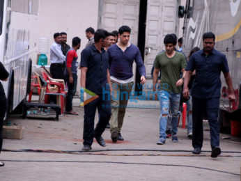 Sidharth Malhotra and Sonakshi Sinha snapped after a photoshoot for 'Ittefaq' in Mehboob Studio