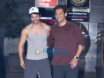Varun Dhawan snapped with his gym trainer and friend in Bandra