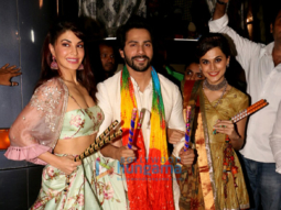 Varun Dhawan, Jacqueline Fernandez, Taapsee Pannu promote ‘Judwaa 2’ at Falguni Pathak’s Navratri event