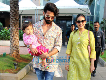 Shahid Kapoor and Mira Rajput spotted with Misha on Diwali day