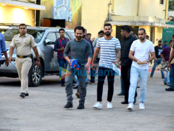 Aamir Khan and Virat Kohli snapped on the sets of a chat show to promote Secret Superstar