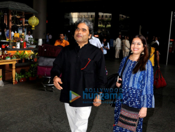 Vishal Bhardwaj and Rekha Bhardwaj snapped at the airport