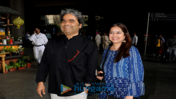 Vishal Bhardwaj and Rekha Bhardwaj snapped at the airport