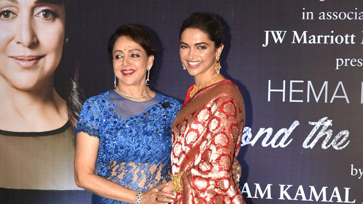 Hema Malini Cuts Her Birthday Cake With Deepika Padukone At Beyond The Dream Girl Book Launch Hema Malini Cuts Her Birthday Cake With Deepika Padukone At Beyond The Dream Girl Book Launch