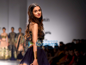 Divya Khosla Kumar walks the ramp for designer Charu Parashar at the Amazon India Fashion Week