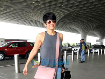 Divya Kumar Khosla and Mandira Bedi at the airport