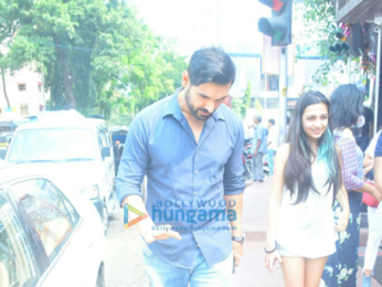 John Abraham and wife Priya Runchal at Western Hotel in Bandra